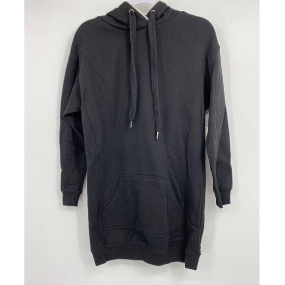 No Boundaries Womens Long Black Fuzzy Drawstring Hoodie NEW Size Small - Picture 1 of 10